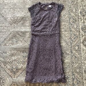 Xhilaration Lace Cap Sleeve Midi Dress - Dark Purple
